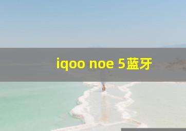 iqoo noe 5蓝牙